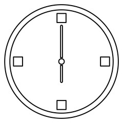 flat clock watch outline