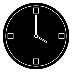 flat clock watch Silhouette