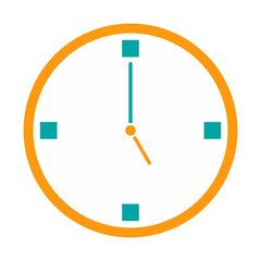 flat clock watch vector 