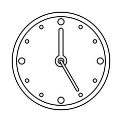 flat clock watch outline