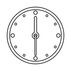 flat clock watch outline