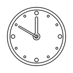 flat clock watch outline
