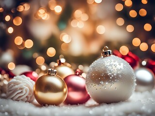 Christmas background. Xmas romantic and elegant atmosphere.  Greeting card. 