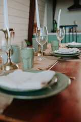 table setting at restaurant