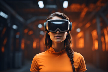 portrait of person in VR glasses