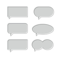 Simple line speech bubble set