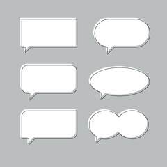 Simple line speech bubble set
