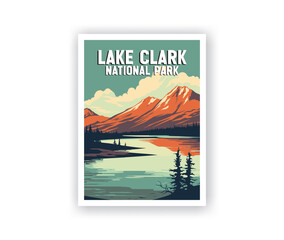 Lake Clark National Parks Illustration Art.