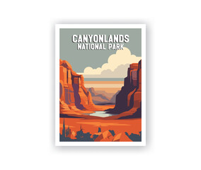 Canyonlands National Parks Illustration Art.