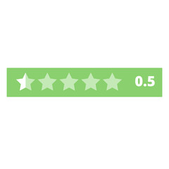 0.5 Rating Star on a Transparent Background
