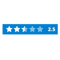 2.5 Rating Star on a Transparent Background