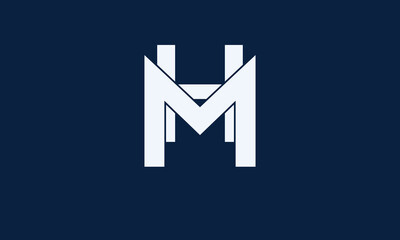 Luxury letter MH , HM logo design vector template
