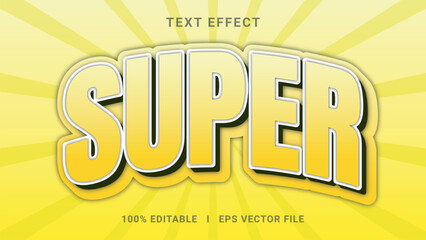 Modern editable super text effect 3d text effect