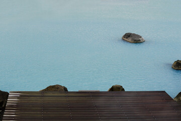 Blue water in the Myvatn lagoon