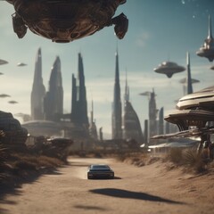 City of the civilization of the future, alien city