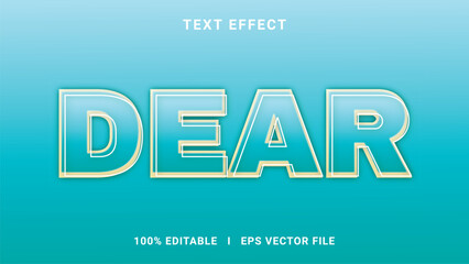 Modern editable dear text effect 3d text effect