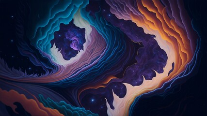 A breathtakingly ethereal image of an abstract background, inspired by the vibrant hues and mesmerizing swirls of a colorful nebula.