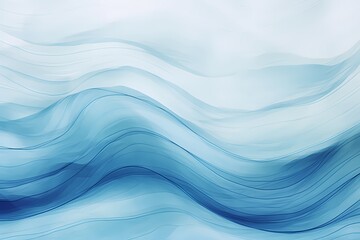 Fototapeta premium Ocean water waves illustration, blue wavy lines for copy space text. Teal lake wave flowing motion web banner. Sea foam watercolor effect backdrop. Pool water fun ripples abstract cartoon . 