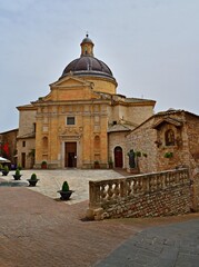 external view of Chiesa Nuova in the village of Assisi in Perugia, Italy
