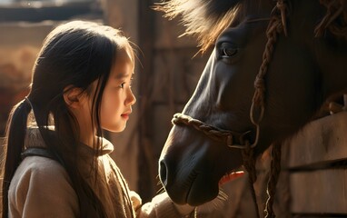 a horse and a girl
