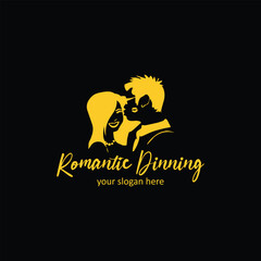 romantic couple dating logo design vector format