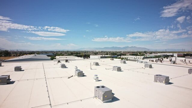 HVAC units on flat rooftop / Bountiful, Utah, United States