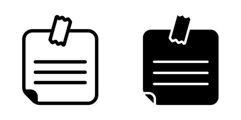 Note Paper Icon. symbol for mobile concept and web design. vector illustration