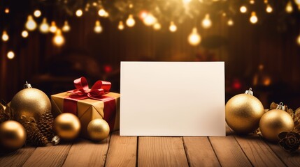 essence of Christmas with an image of an empty wish sheet for Santa Claus delicately placed on a rustic wooden table. The perfect holiday concept for spreading festive cheer