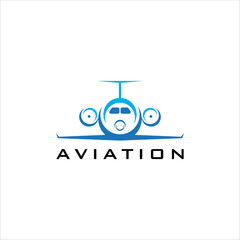 airplane aviation logo design illustration