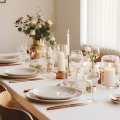 Fototapeta premium cutlery, table, dinner, food, restaurant, plate, set, setting, fork, dining, dish, knife, kitchen, background, tableware, empty, dishware, meal, serving, silverware, napkin, utensil, lunch, clean, whi