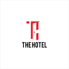 initial T and H hotel logo design illustration
