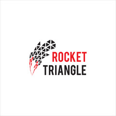 abstract rocket with triangle art style logo design illustration