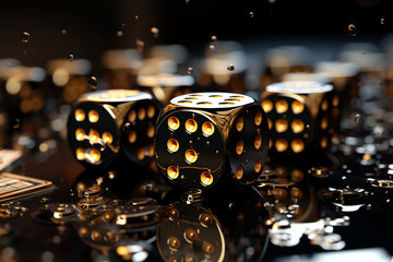 dice balls on a clear table