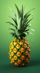 Fresh sweet pineapple with water drops
