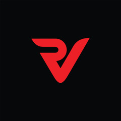 letters rv and rx logo design vector