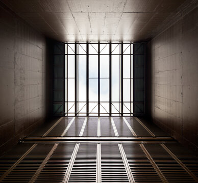 Skylight And Walls In Modern Biomedical Research Center Captured