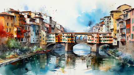 Watercolor painting of Florence