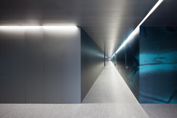 Empty Long Corridor In Biomedical Research Center