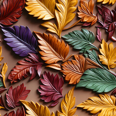 Seamless embossed leather leaf texture