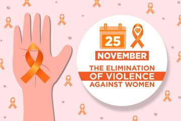 Banner plantilla para el D&iacute;a Internacional de la Eliminaci&oacute;n de la Violencia contra la Mujer 25 de noviembre formato horizontal, con ilustraci&oacute;n de mano de alto a la violencia 