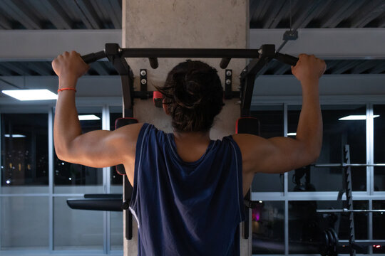 Unrecognizable person in exercising