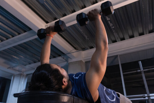 Unrecognizable person in exercising