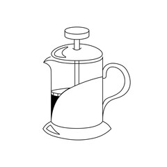 teapot with tea isolated on white