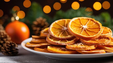 taste of the holiday season with a festive Christmas backdrop featuring traditional caramelized orange slices with a hint of spice