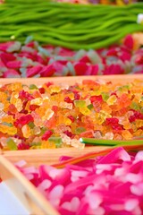 close up of a variety of candies