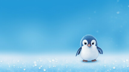 Winter Wonderland with Playful Penguin: Created using Generative AI Technology