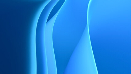 Illustration of a blue background with 3D wavy textured layers with effects