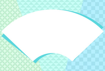 年賀状デザイン_扇_青(ハガキ比率)