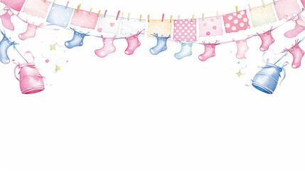 Baby shower graphics with copy space - obrazy, fototapety, plakaty