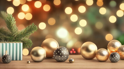 Christmas and New Year Festive Bokeh: Sparkling Holiday Greetings Background